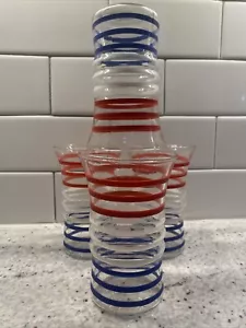 Vasos/vasos/bebidas planos Anchor Hocking rojos, blancos y azules - Imagen 1 de 5