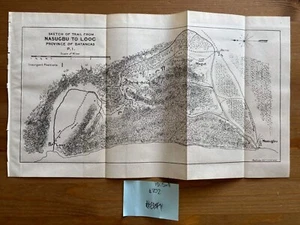 1900 Nasugbu To Looc Filipinas Guerra de Insurgencia Ejército de Estados Unidos Boceto Mapa Diagrama  - Imagen 1 de 3