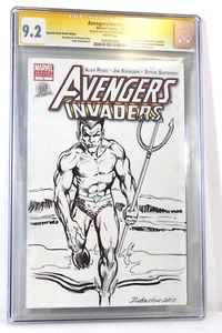 Avengers/Invaders #1 CGC 9.2 SS Namor Sub-Mariner Signed Sketch Joe Rubinstein - Picture 1 of 5