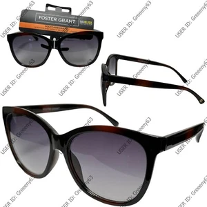 Foster Grant Ladies Cat Eye Grey Tortoiseshell Designer Sunglasses UVA-UVB #714 - Picture 1 of 7