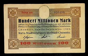 Billete de 100.000.000/100 millones de marcos de Alemania de 1923 - Imagen 1 de 2