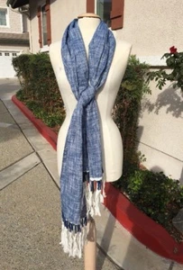 NEU! Steve Madden X10530 100% Baumwolle Oversize Halstuch Rechteckschal - Blau - Bild 1 von 8