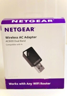 NETGEAR AC600 Wi-Fi USB 2.0 Mini Adapter for Desktop PC - Black - Image 1 of 4