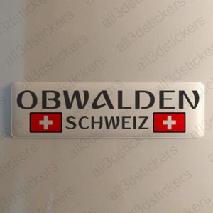 Obwald Suisse Autocollant 120x30mm Drapeau 3D Adhésif Relief Autocollants - Picture 1 of 1