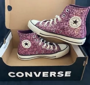 *NEU* Damen CONVERSE 8 Chuck Taylor All Star Glitzer HI Top Orchidee Abyss - Bild 1 von 6