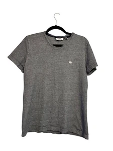 Lacoste Mens Regular Fit Gray Striped T-Shirt FR 4 USM Short Sleeve Cotton Casua - Picture 1 of 5