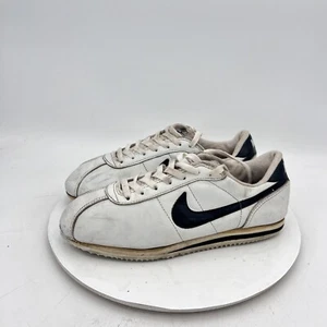 Vintage Nike Cortez Men Size 8.5 Black White Sneakers Made in Indonesia - Picture 1 of 14