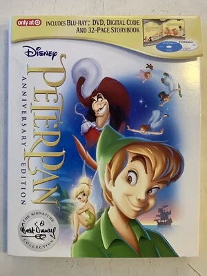 PETER PAN (1953) Blu-Ray + DVD + Digital Target Exclusive Storybook, LIKE NEW - Image 1 of 4