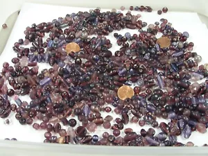 2 Pounds Assorted Shapes and Sizes India Handmade Purple Glass Beads (TRP-2) ⭐ - Picture 1 of 13