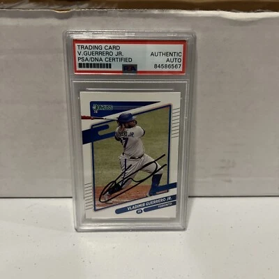 Vladimir Guerrero Jr. Autographed Signed 2021 Panini Card #179 PSA Auth Slab - Image 1 of 4