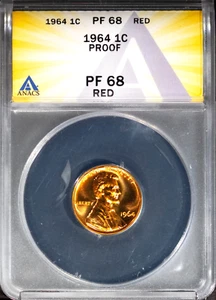 1964 1c Lincoln Head Small Cent PF 68 Red Gem ANACS # 7696034 + Bonus - Picture 1 of 2
