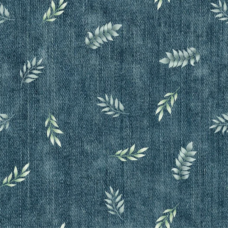 French Terry Druck LEAVES LOVE by Jessy Sewing, jeans - Bild 1 von 1