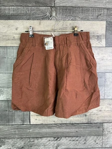 Free People Calla Linen Shorts UK 4- 6 Brown Summer Holiday Casual Boho - Picture 1 of 12