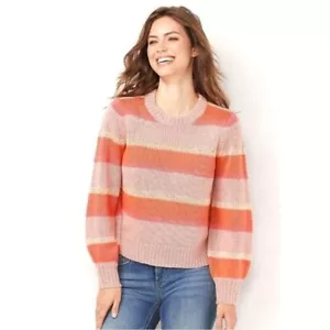 Suéter LC Lauren Conrad Rayas Cuello Redondo Lentejuelas Rosa Talla M - Imagen 1 de 4