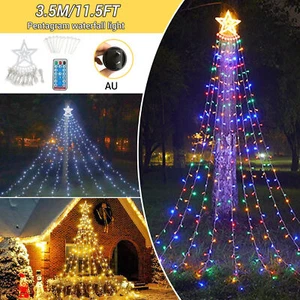 350 LED Star Waterfall Light Christmas Tree Decor String Lights Remote Control - Picture 1 of 15