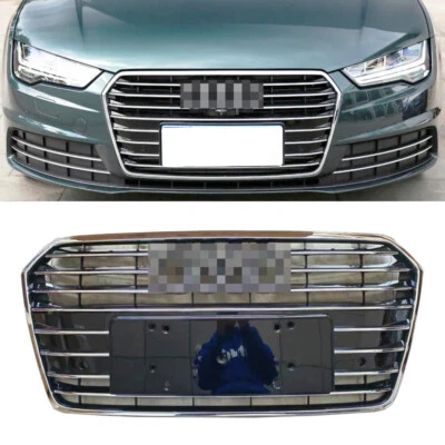 Chrome Front Upper Grill Mesh Grille Replacement For Audi A7 S7 2016 2017 2018 - Image 1 of 4