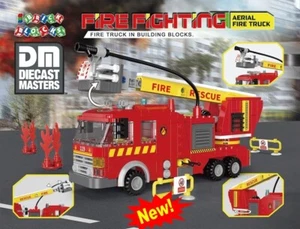 New 2024 Diecast Masters Brick Blocks Fire Fighting Aerial Fire Truck #DM-80538 - Picture 1 of 5