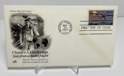 US FDC 1977 Charles A. Lindbergh Solo Transatlantic Flight  - Image 1 of 2