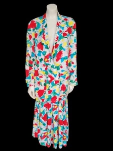 Vintage 80er Jahre Koala Country Long Blazer und Rock Set Bunt Viskose - Bild 1 von 21