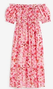 H&M Off-the-shoulder dress - Short sleeve - Midi - Light pink/Floral - Picture 1 of 3