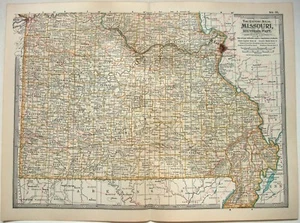 Southern Missouri - Original 1902 Map by The Century Company. Antique - Picture 1 of 3