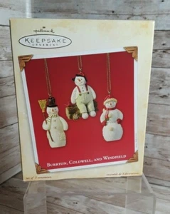 Hallmark Keepsake 3 pezzi pupazzi di neve Burton, Coldwell e Winfield ornamenti nuovi con scatola 2003 - Foto 1 di 3