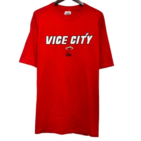 Miami Heat Vice City Dwyane Wade #3 Flash Men's Red Majestic Jersey T-Shirt 2XL Cover
