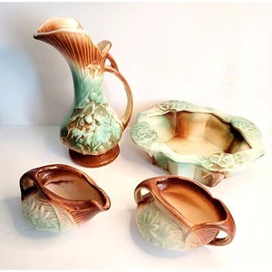 McCoy Pottery Daisy Pattern Vintage Pitcher Creamer Sugar Planter Set PR04 - Picture 1 of 21