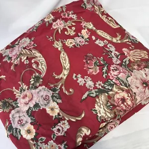 Lenzuolo Completo Vintage Ralph Lauren Rosso Floreale Marsiglia Cotone Verde Etichetta - Foto 1 di 5