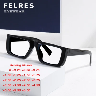 Gafas de lectura anti luz azul hombres mujeres marco cuadrado grueso gafas presbicias Foto 1 de 4