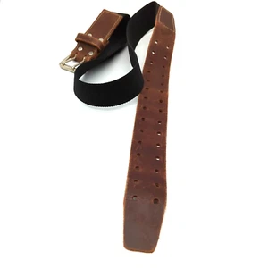 Cintura per attrezzi da uomo in pelle strappato stock doppia fibbia 41-55 pollici - Foto 1 di 9