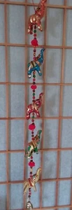 NEW India Traditional Five Elephant Decor Door Hanging 31" Long COLORFUL FABRIC - Picture 1 of 12