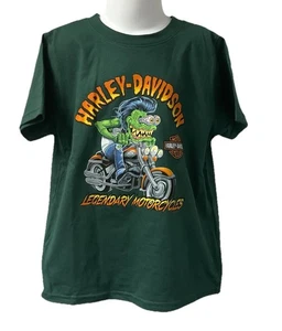 Harley Davidson Kids Rascal Short Sleeve T-Shirt Green 402947670 - Picture 1 of 2