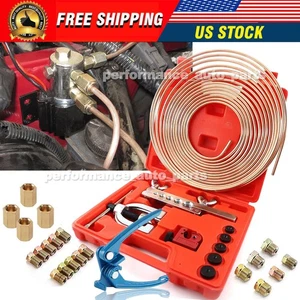 25FT 3/16 Copper Coated Brake Line Single & Double Flaring Tool & Tube Bender - Picture 1 of 16