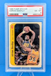 1986 Fleer Sticker #3 Adrian Dantley Utah Jazz Psa 6 EX-MT - Picture 1 of 2