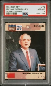 1991 PRO SET DESERT STORM MIKHAIL GORBACHEV USSR #74 TRADING CARD | PSA 8 NM-MT - Picture 1 of 4