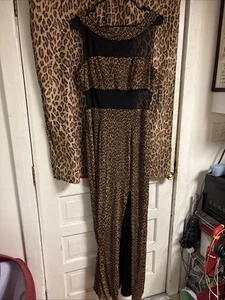 Mike Benet Formals Vintage 70s Leopard Sexy Dress 18 Rockabilly Pin Up - Bild 1 von 13