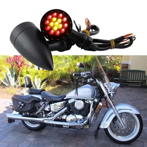 Motorcycle LED Bullet Turn Signal Light Blinker For Honda Shadow Rebel Chopper - Picture 1 of 12