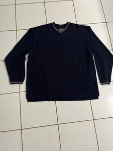 Maglione Abercrombie & Fitch blu navy scollo a V XL 100% cotone vintage made in USA - Foto 1 di 3