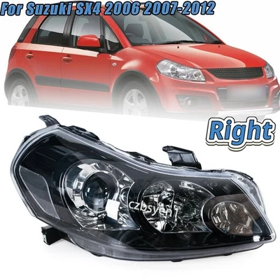 Right Side Headlight For Suzuki SX4 2006 2007-2012 Front Bumper Headlamp Black Foto 1 de 4