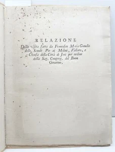 Relazione della visita fatta da Francesco Maria Gaudio città di Jesi XVII sec. - Imagen 1 de 3