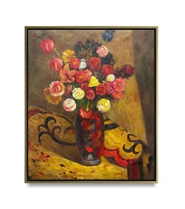 Hungryartist - Original Gemälde Stillleben Blumen auf Leinwand 20x24 gerahmt - Bild 1 von 6