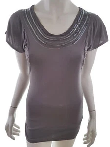 J by Jasper Conran  T. 10 (38) Gris Blusa Túnica Viscosa 100% Manga corta Lentej - Imagen 1 de 5
