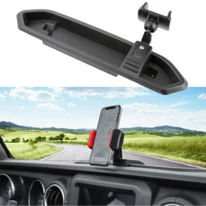 Black Dashboard Phone Mount Bracket Holder Tray For Jeep Wrangler JL Storage Box - Bild 1 von 11