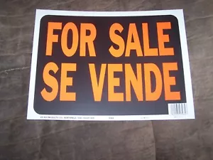 SET OF 2 Large Outdoor Plastic "For Sale Se Vende" 12" x 9" signs - Picture 1 of 1