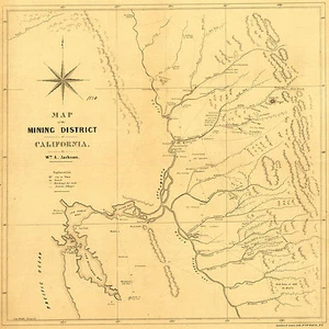 1850 Map California Gold Rush Mining District Mines Fields Wall Poster Vintage - Picture 1 of 2