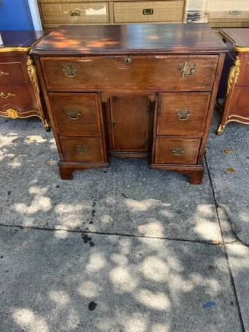Antique English Mahogany Desk Cover