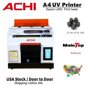 ACHI A4 UV Printer Flatbed Printer Epson L800 Metal Phone Case Acrylic Printing - Picture 1 of 15