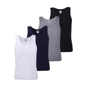 Mens Vests Made from 100% Plain Cotton 6 Pack Comfortable Feel Vest Top for Men - Picture 1 of 5