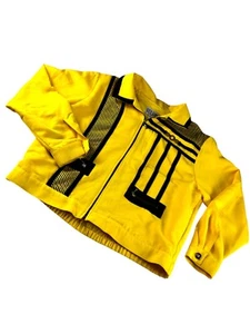 City Girl Sport Full Zip Jacket Long Sleeve Collared Yellow Womens Size 12 Vtg - Picture 1 of 7